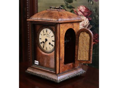 Orologio da Tavolo Rivestito in Cuoio