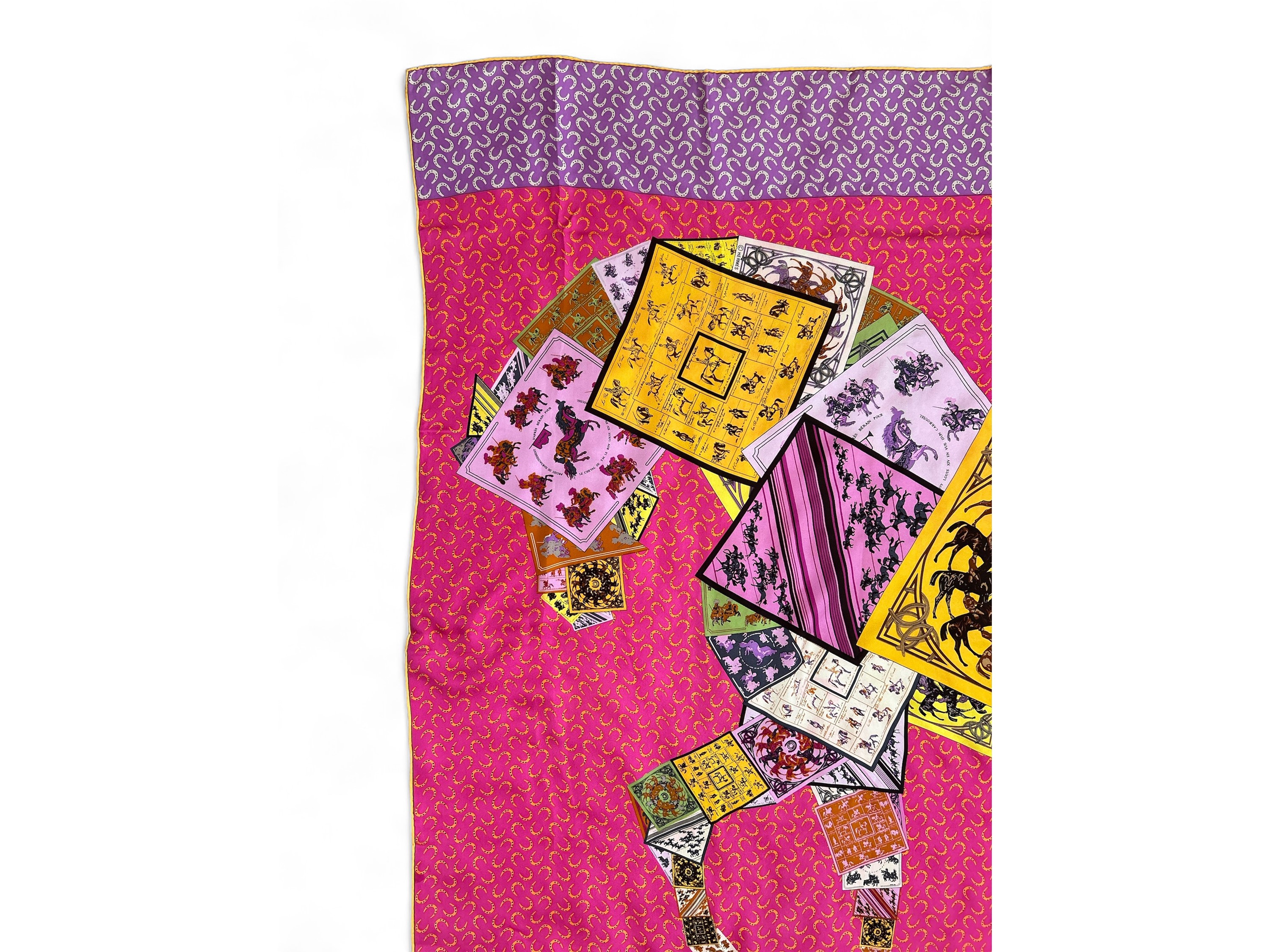 Hermès, Grande Foulard in Seta "a Cheval Sur Mon Carrè"