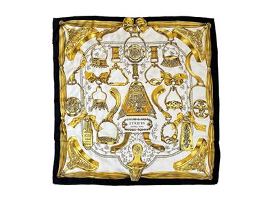 Hermès, Foulard in Seta "etriers" di Françoise De la Perriere