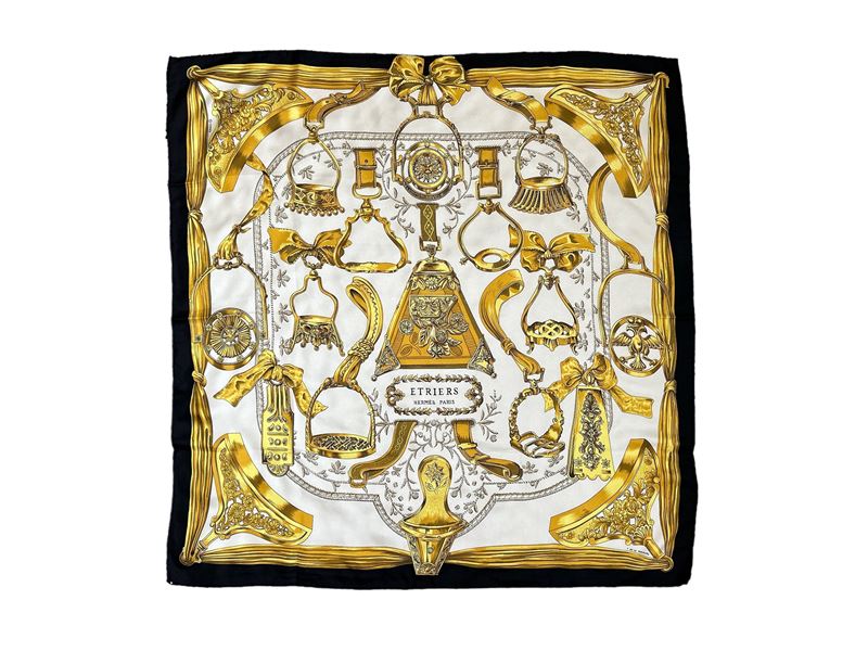 Hermès, Foulard in Seta "etriers" di Françoise De la Perriere