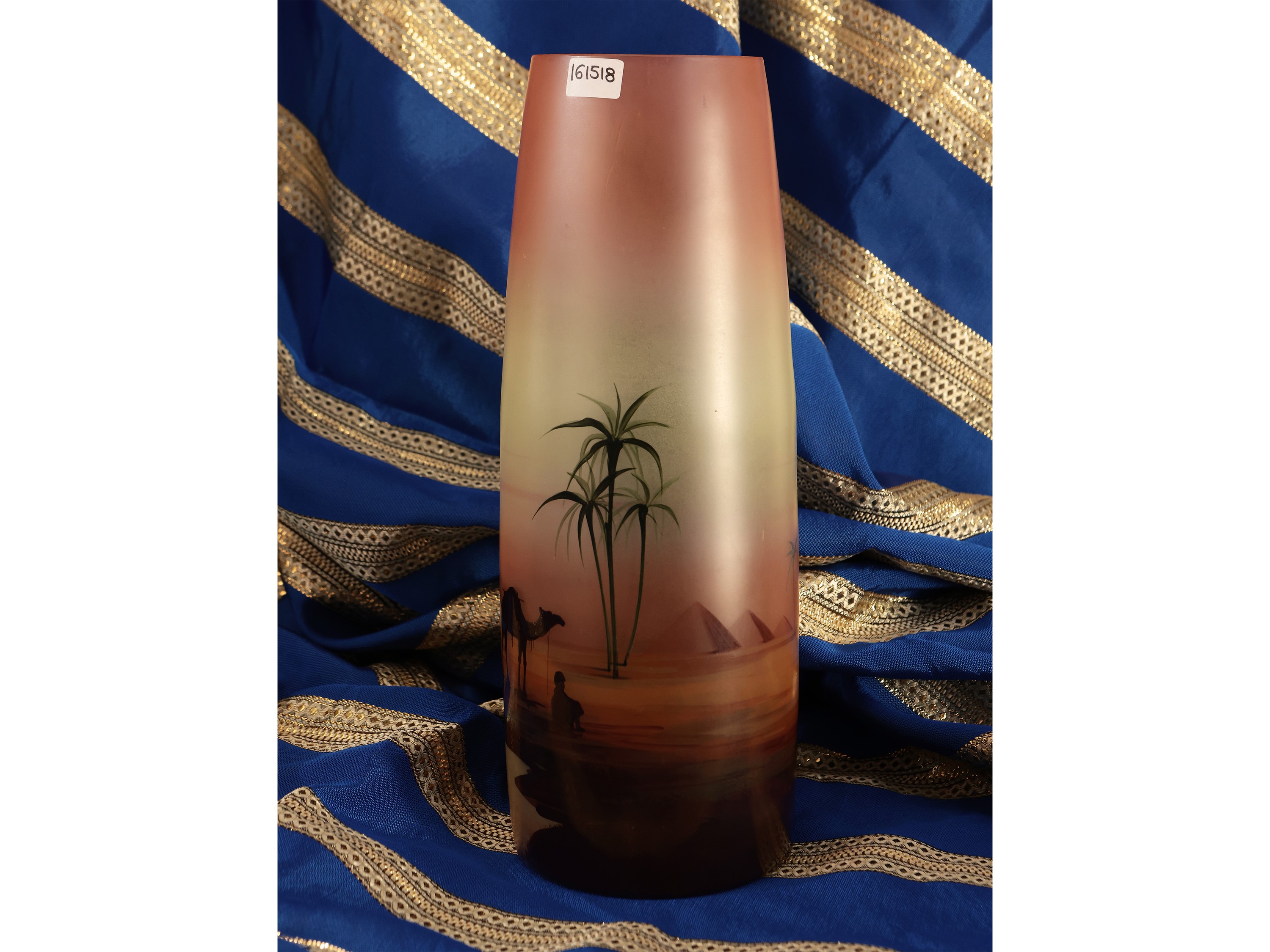 Vaso in Vetro Decorato a Smalto