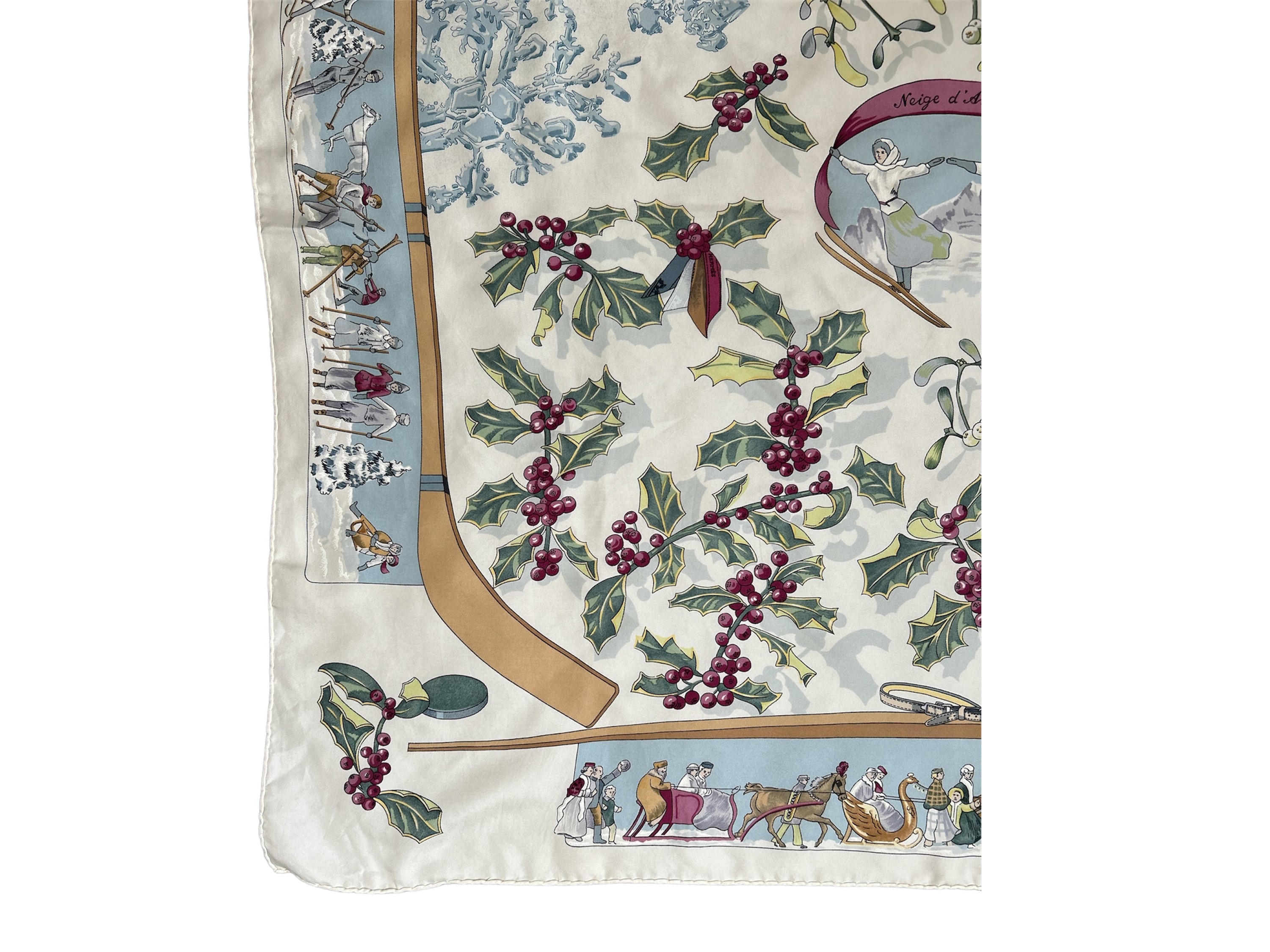 Hermès, Foulard in Seta "niege D'antan" di Cathy Latham
