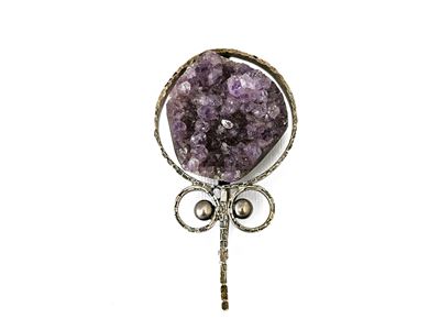 Spilla/pendente con Geode di Ametista