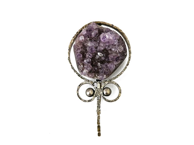 Spilla/pendente con Geode di Ametista