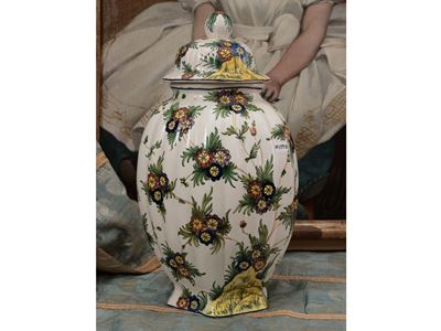 Grande Vaso a Potiche in Ceramica Smaltata