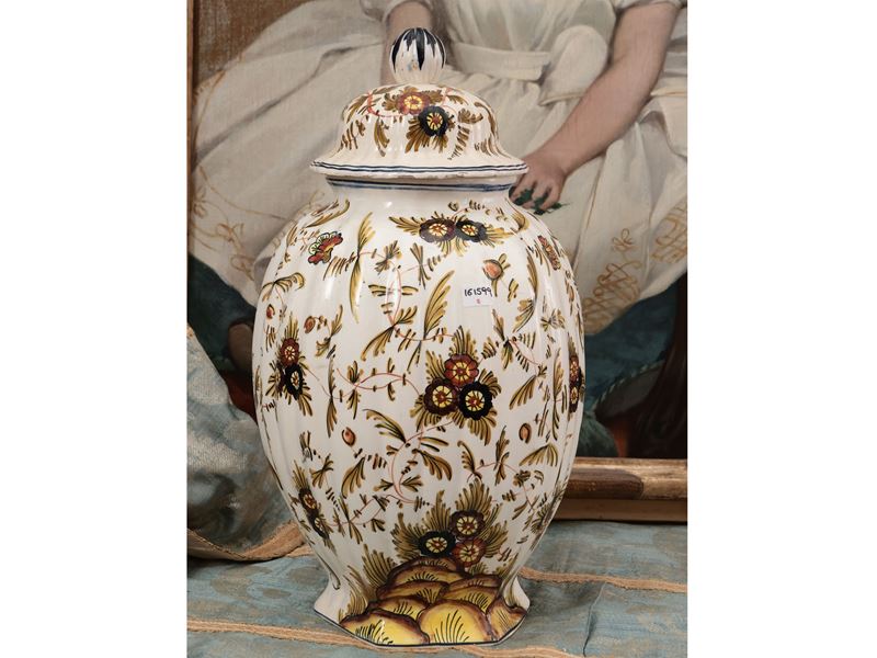 Grande Vaso a Potiche in Ceramica Smaltata