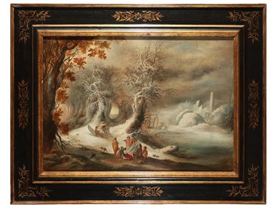 Da Gijsbrecht Leytens, Paesaggio con Bosco Innevato e Viandanti