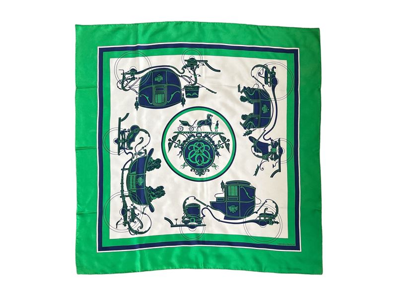 Hermès, Foulard in Seta "ex Libris" di Hugo Grygkar