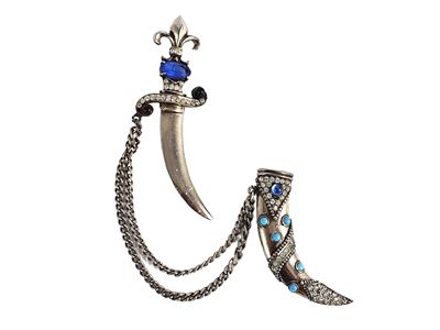 Mandle, Doppia Spilla "dagger" By Murray Slater