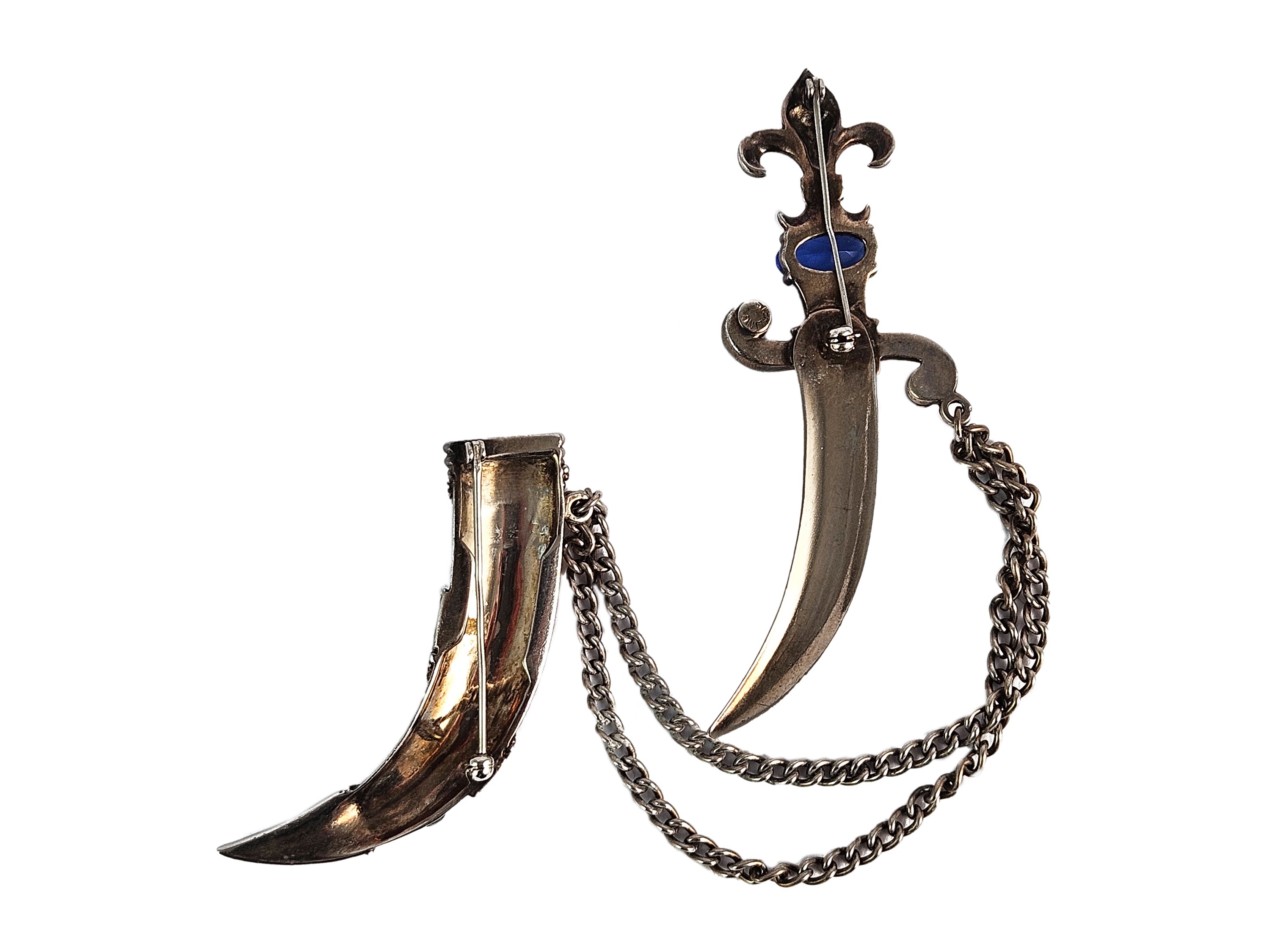 Mandle, Doppia Spilla "dagger" By Murray Slater