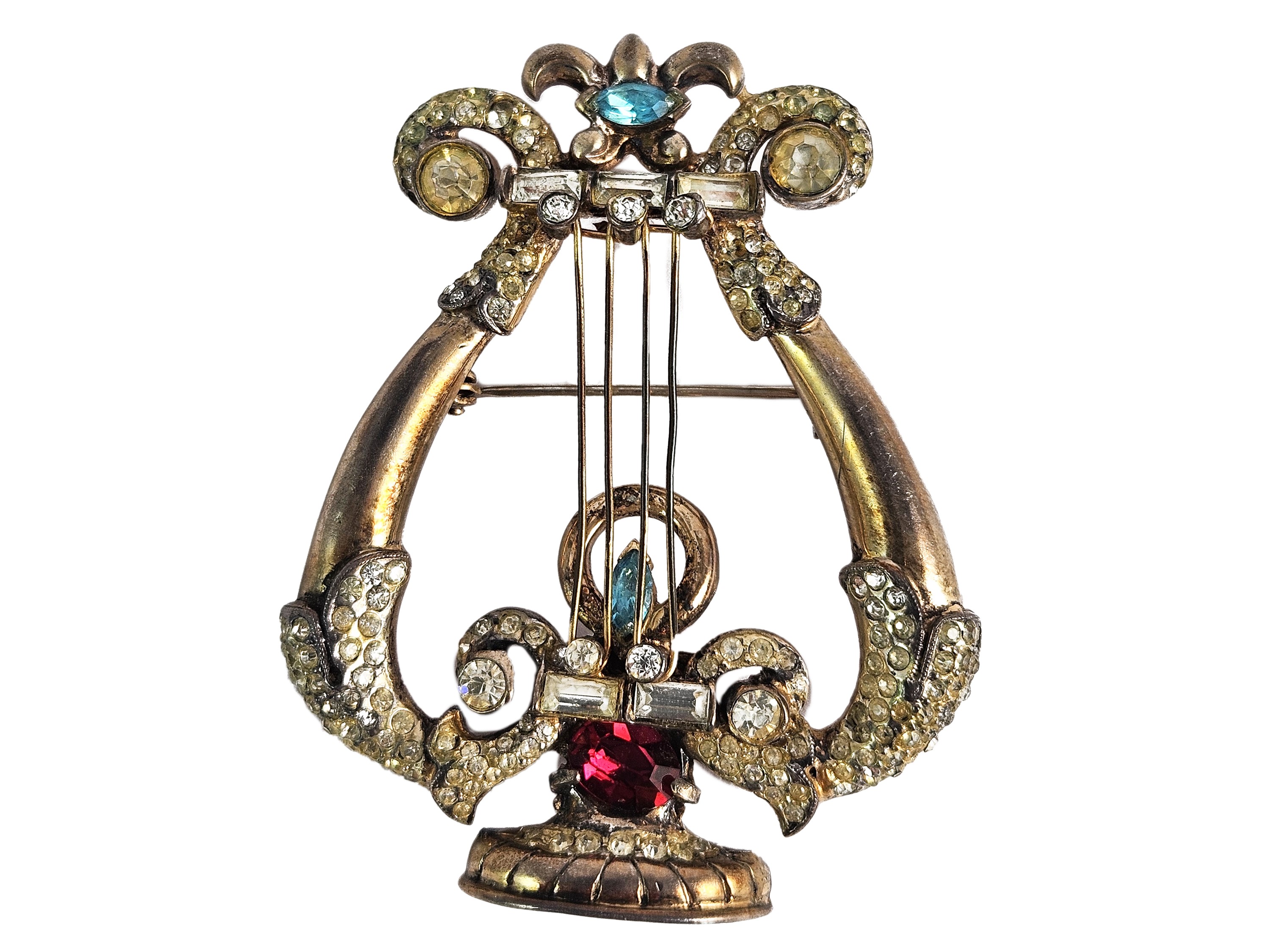 Coro Craft Sterling, Spilla Lira By Adolph Katz