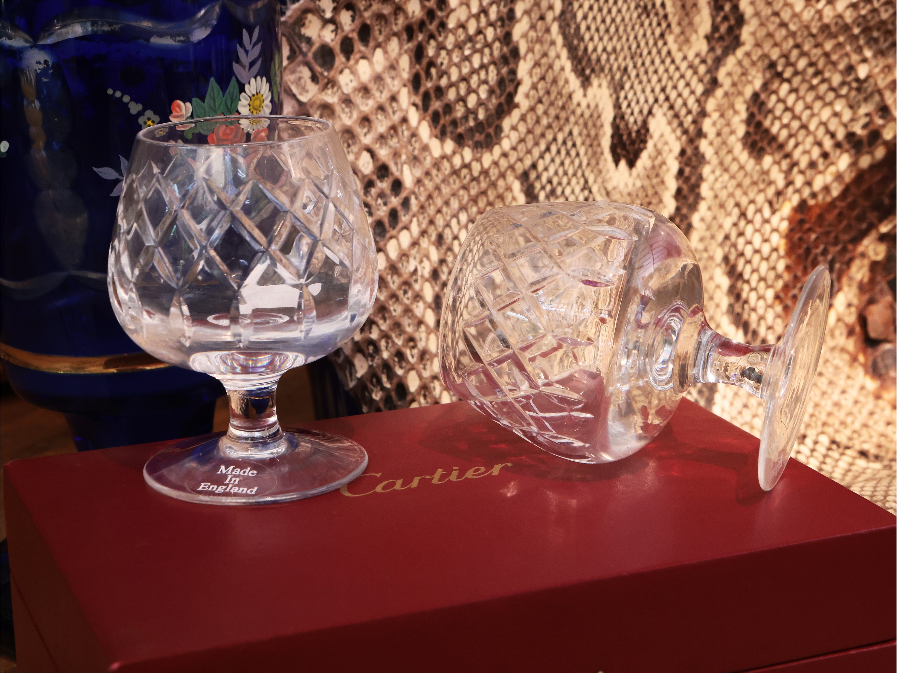 Coppia di Bicchieri Tête-à-tête da Cognac in Cristallo Molato, Cartier