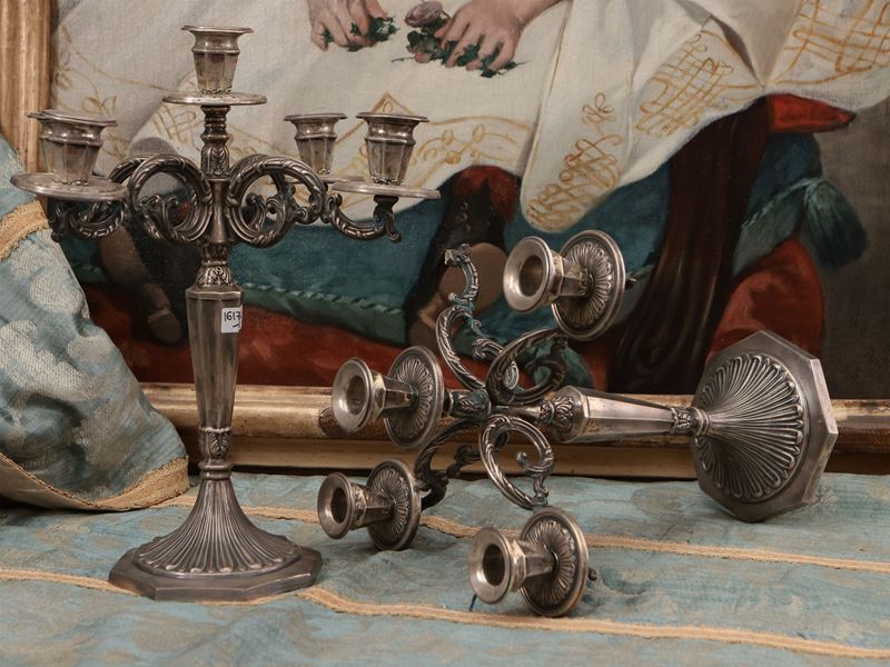 Coppia di Candelabri in Argento