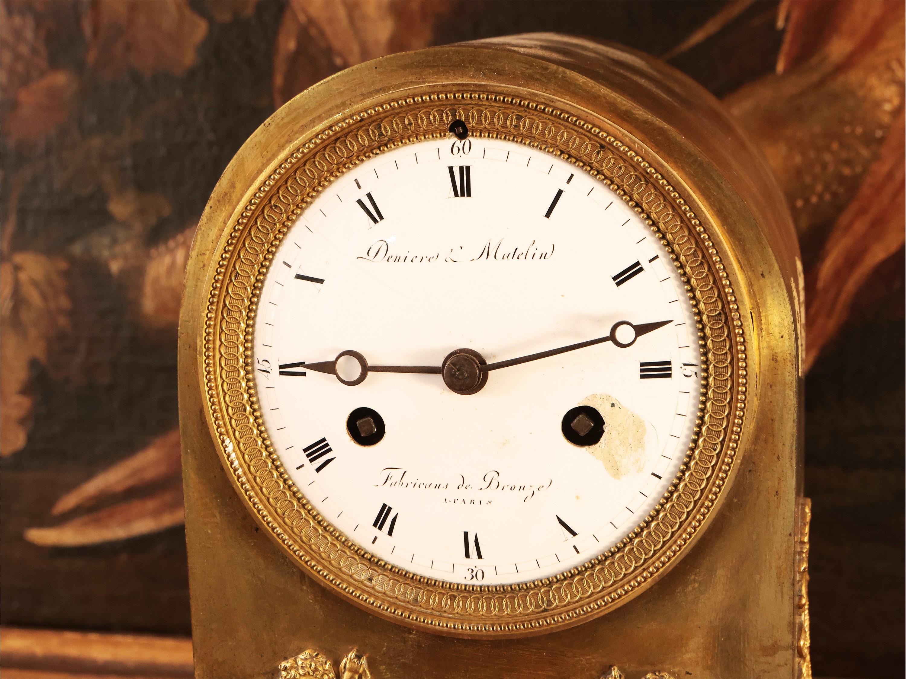 Orologio da Tavolo in Bronzo Dorato, Deniere & Matelin