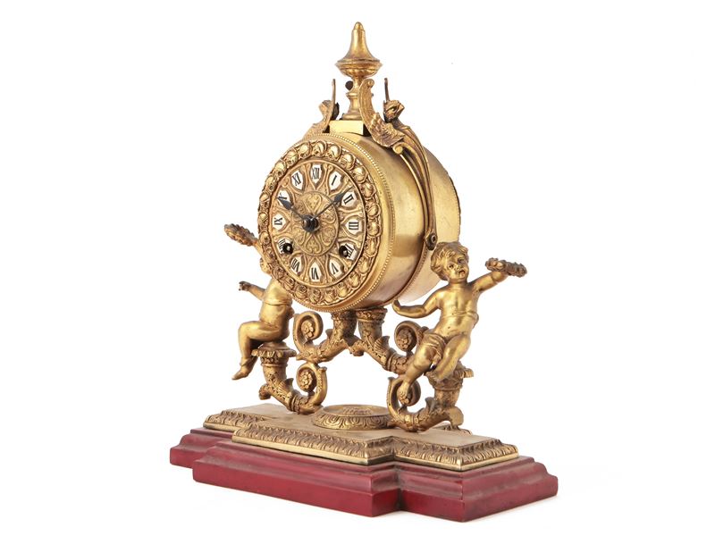 Orologio da Tavolo in Metallo Dorato