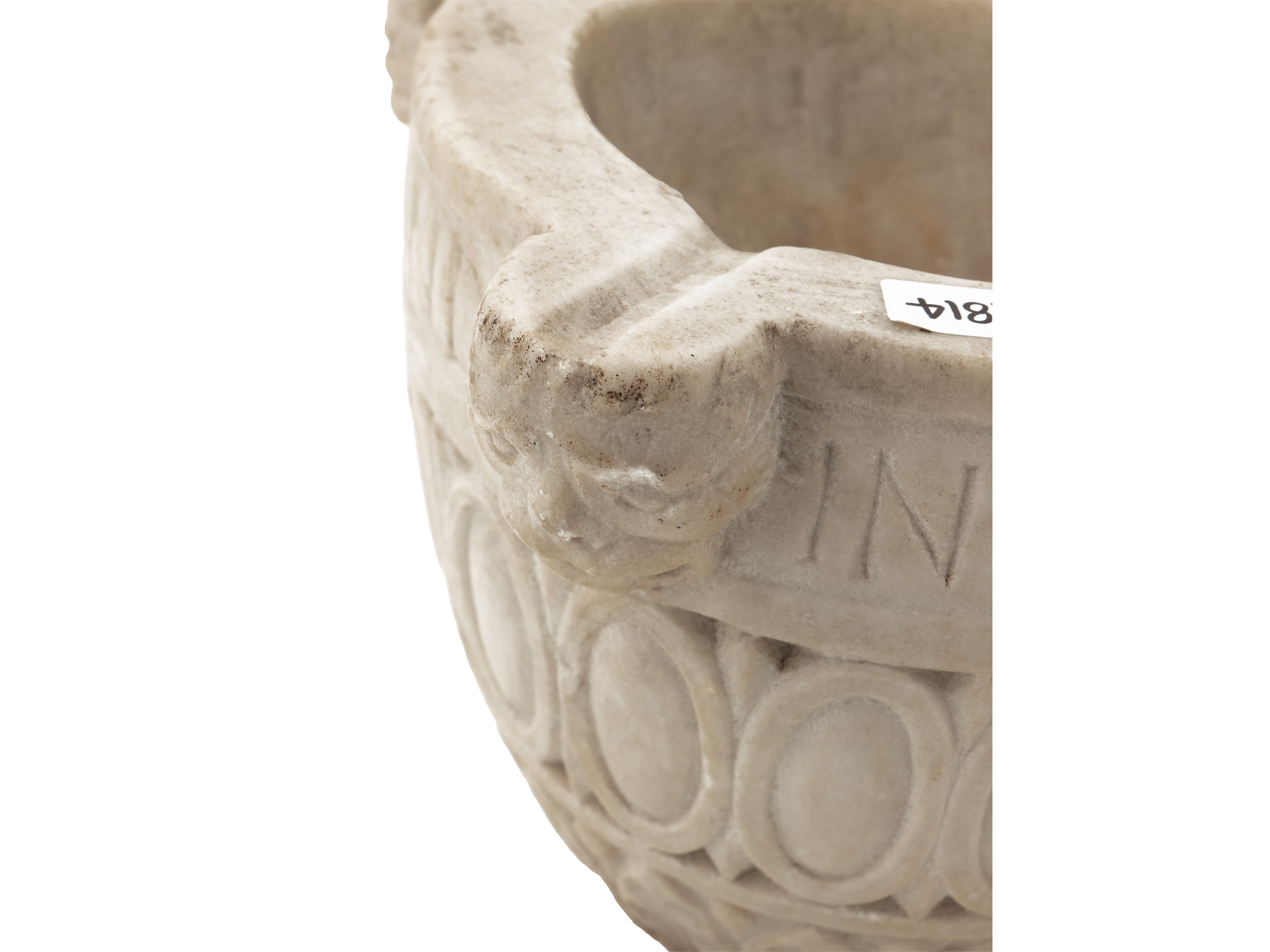 Antico Mortaio in Marmo Bianco di Carrara