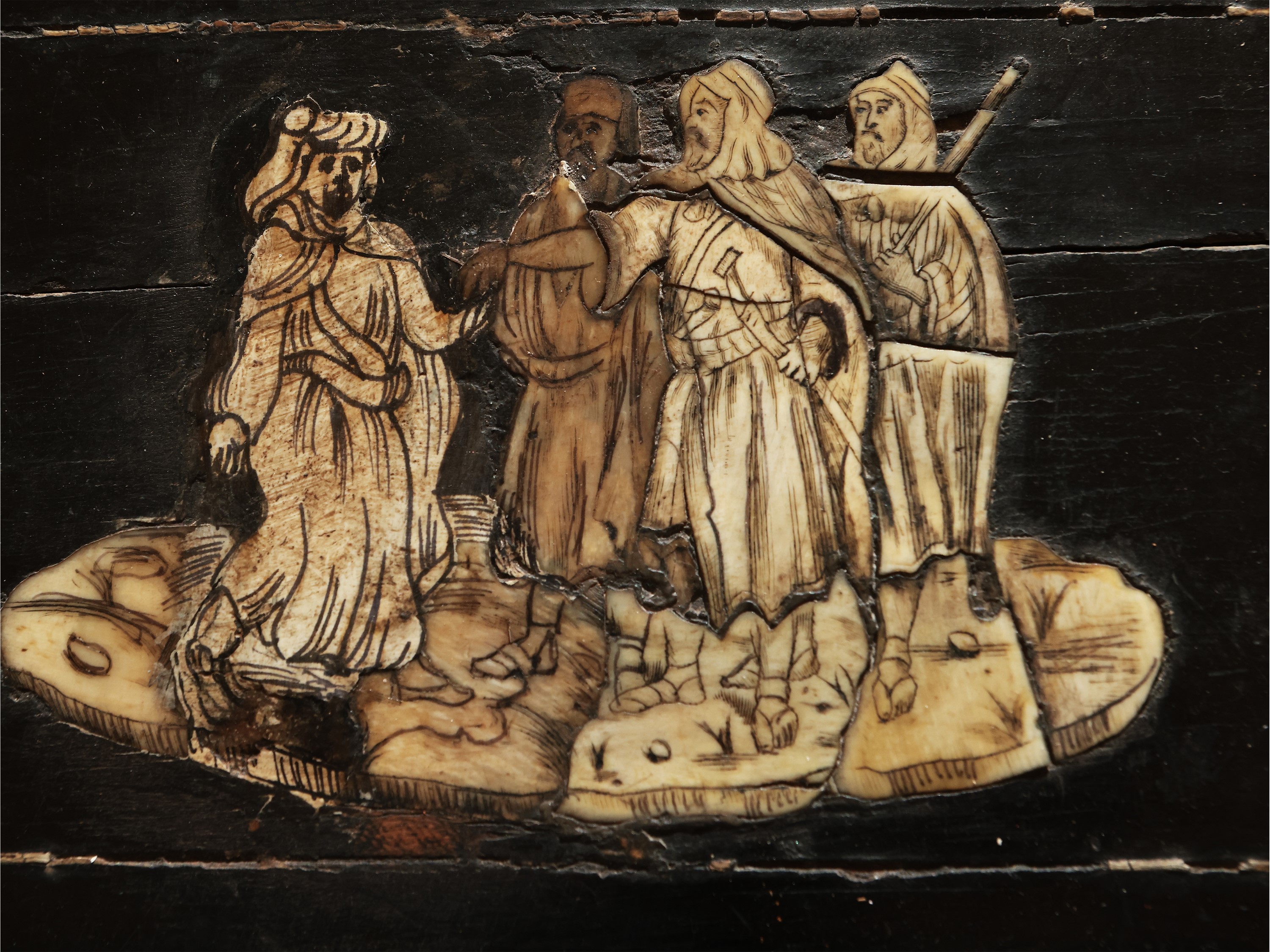 Tavolino da Appoggio in Legno Ebanizzato