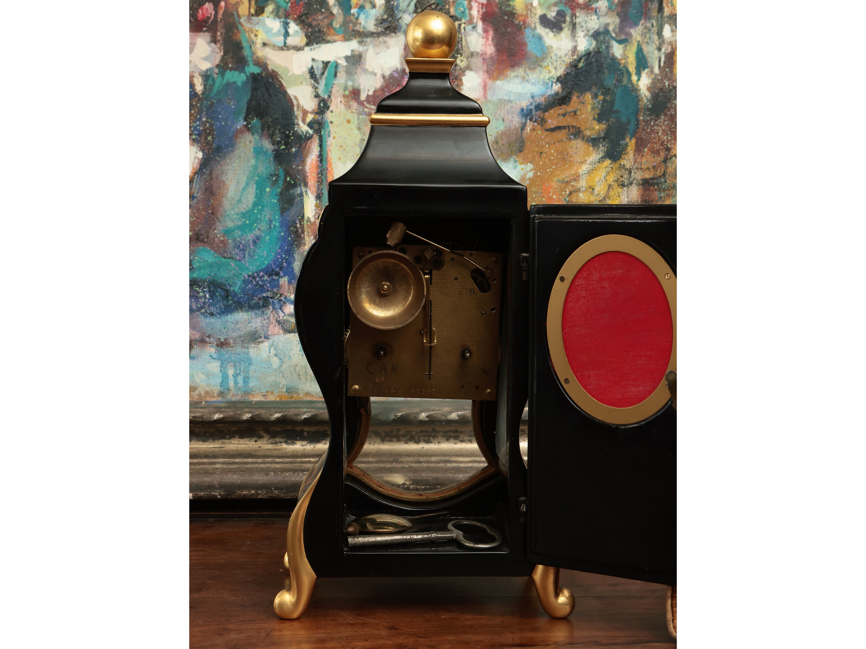 Orologio da Mensola in Legno Ebanizzato, Schmid