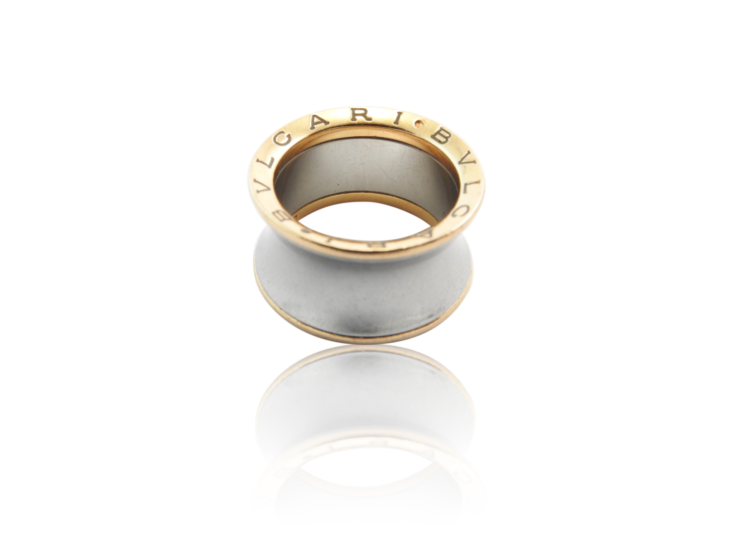 Bulgari, Anello Anish Kapoor B.zero1 in Acciaio e Oro Rosa
