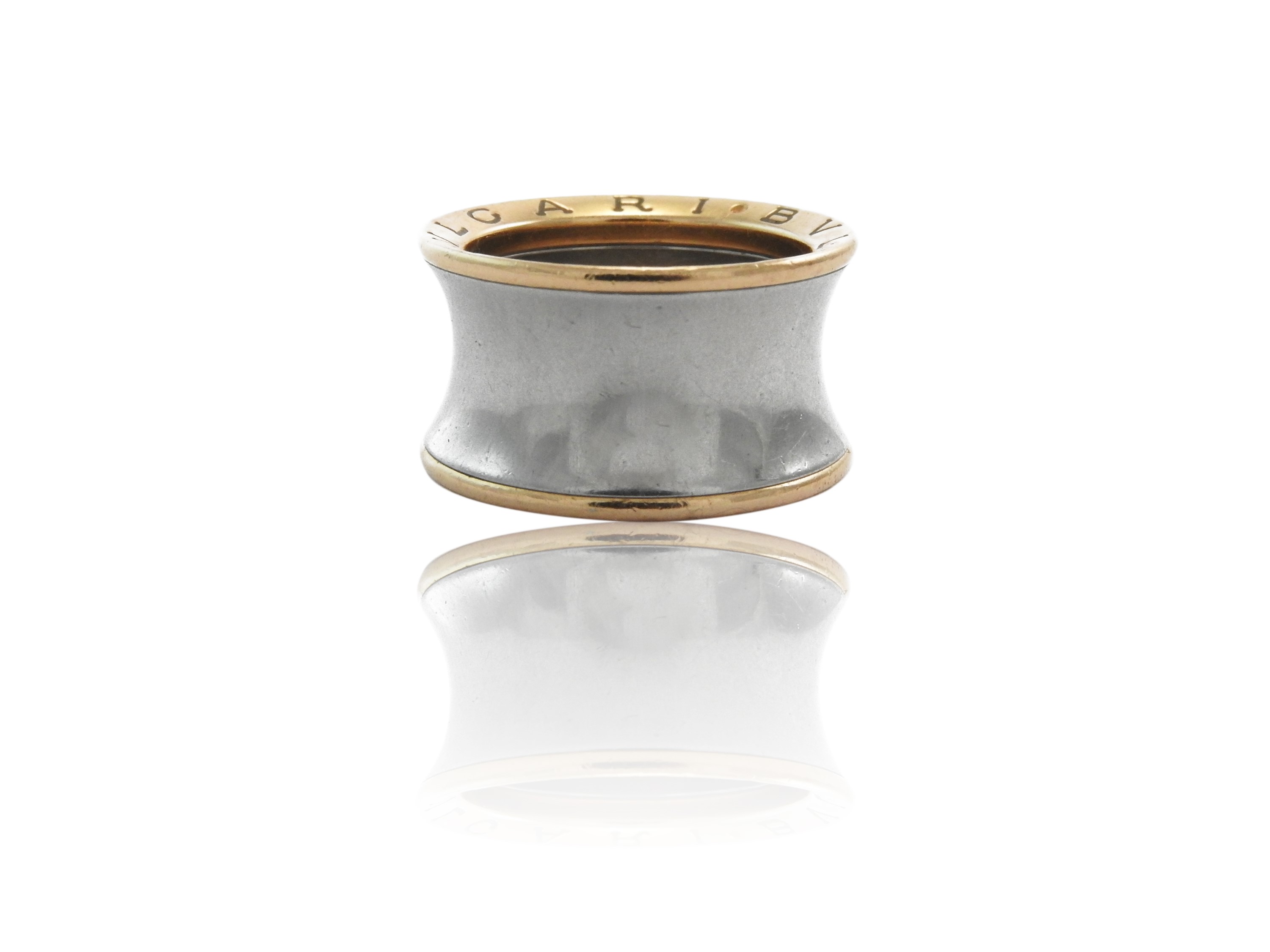 Bulgari, Anello Anish Kapoor B.zero1 in Acciaio e Oro Rosa