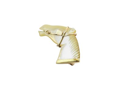 Spilla Animalier in Oro Giallo e Madreperla