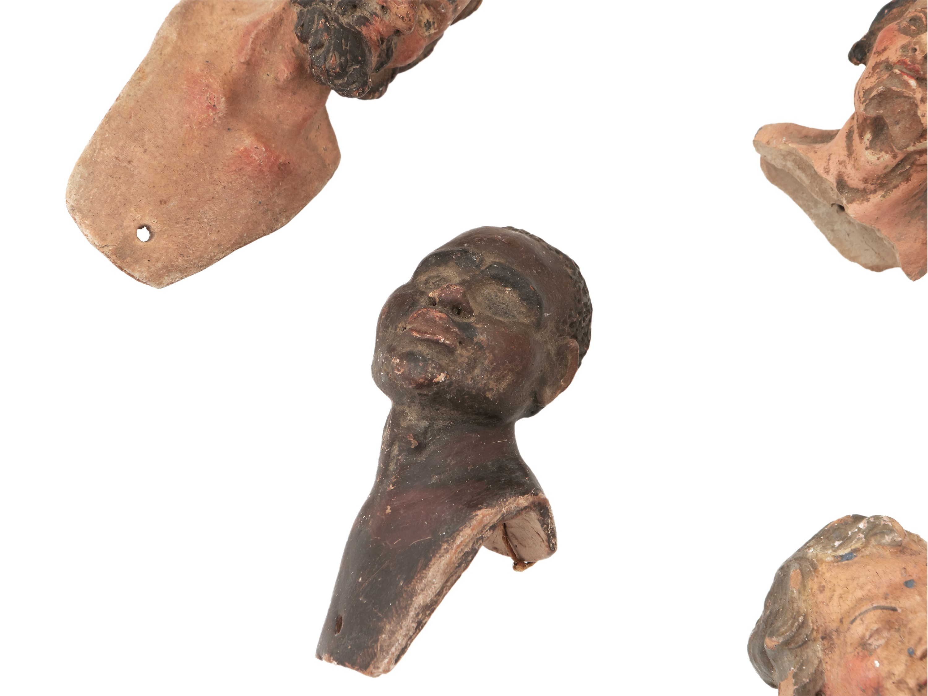 Dieci Testine per Personaggi da Presepe in Terracotta