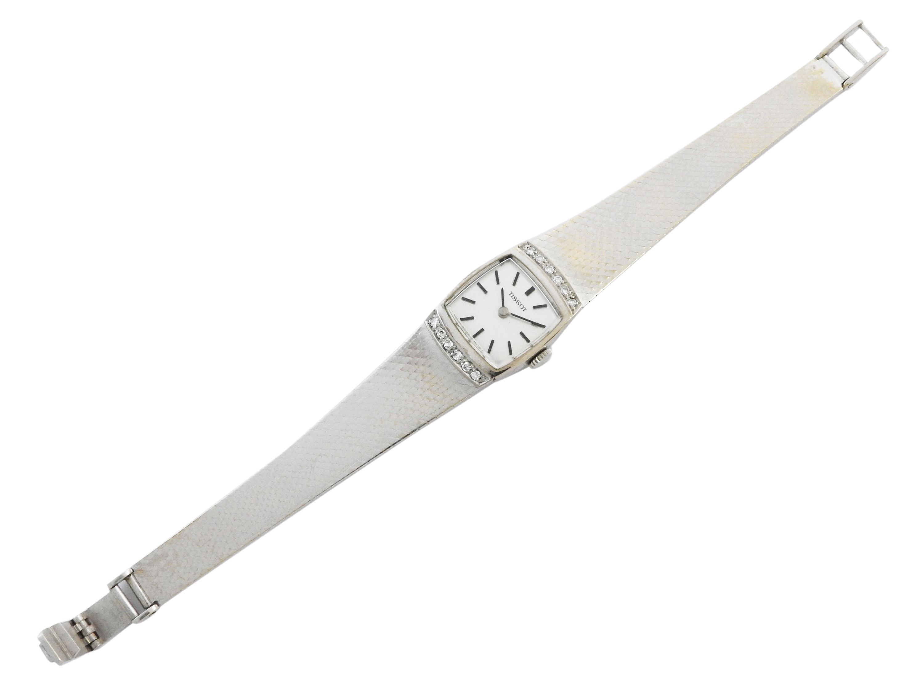 Tissot, Orologio da Polso per Donna in Oro Bianco con Diamanti