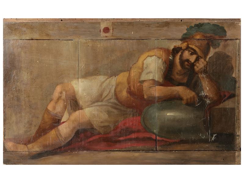 Scuola Italiana Dell'inizio del XIX Secolo - Il Riposo di Marte - Paesaggio con Scena Allegorica