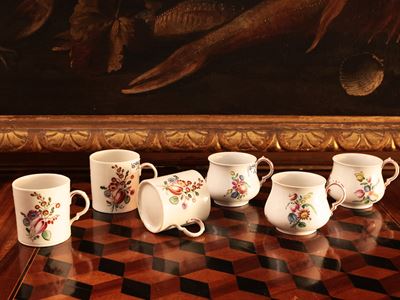 Sei Tazzine da Caffè in Porcellana, Ginori Doccia