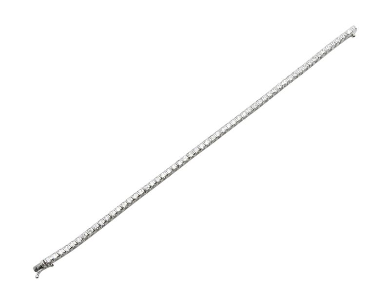 Bracciale Tennis in Oro Bianco con Diamanti