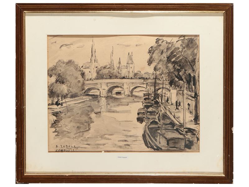 Augusto Zoboli - Veduta di Parigi 1953