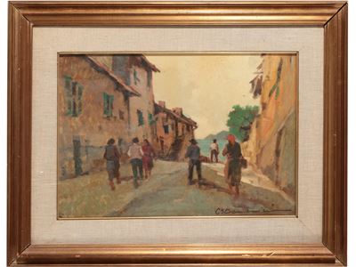 Scorcio di Paese con Figure