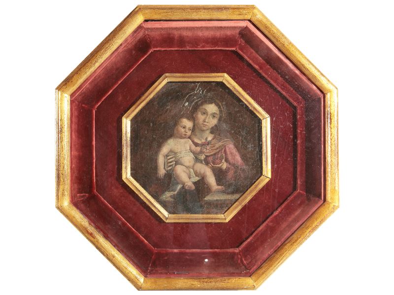 Scuola Emiliana del XVIII Secolo - Madonna con Bambino e Rose