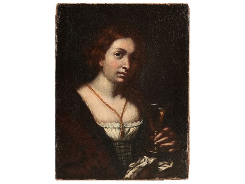 Scuola Toscana del XVII Secolo - Ritratto di Donna in Veste di Artemisia