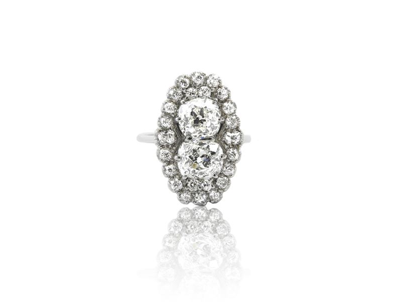 Anello in Oro Bianco con Damanti