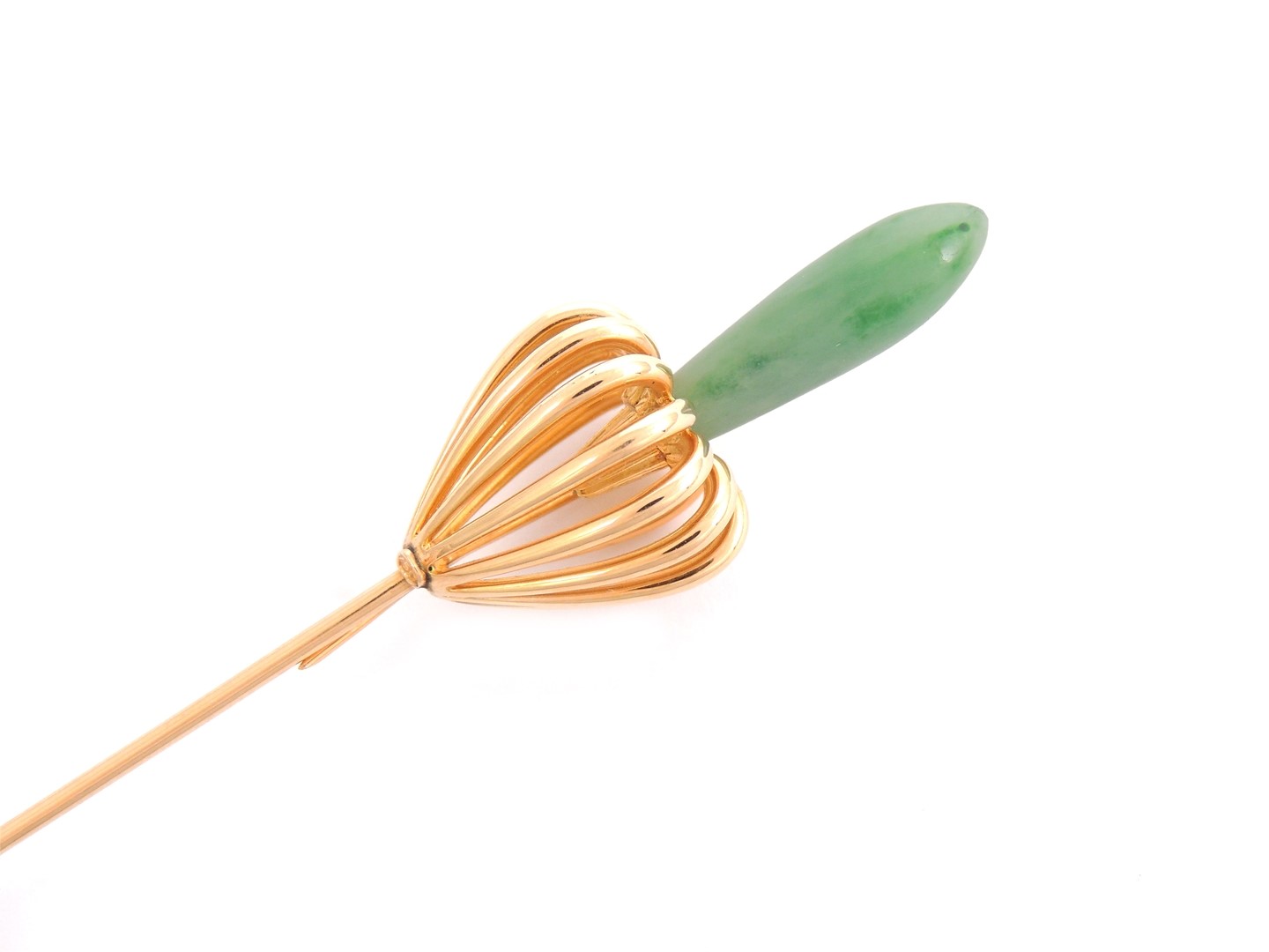 Spilla in Oro Giallo con Giadeiti