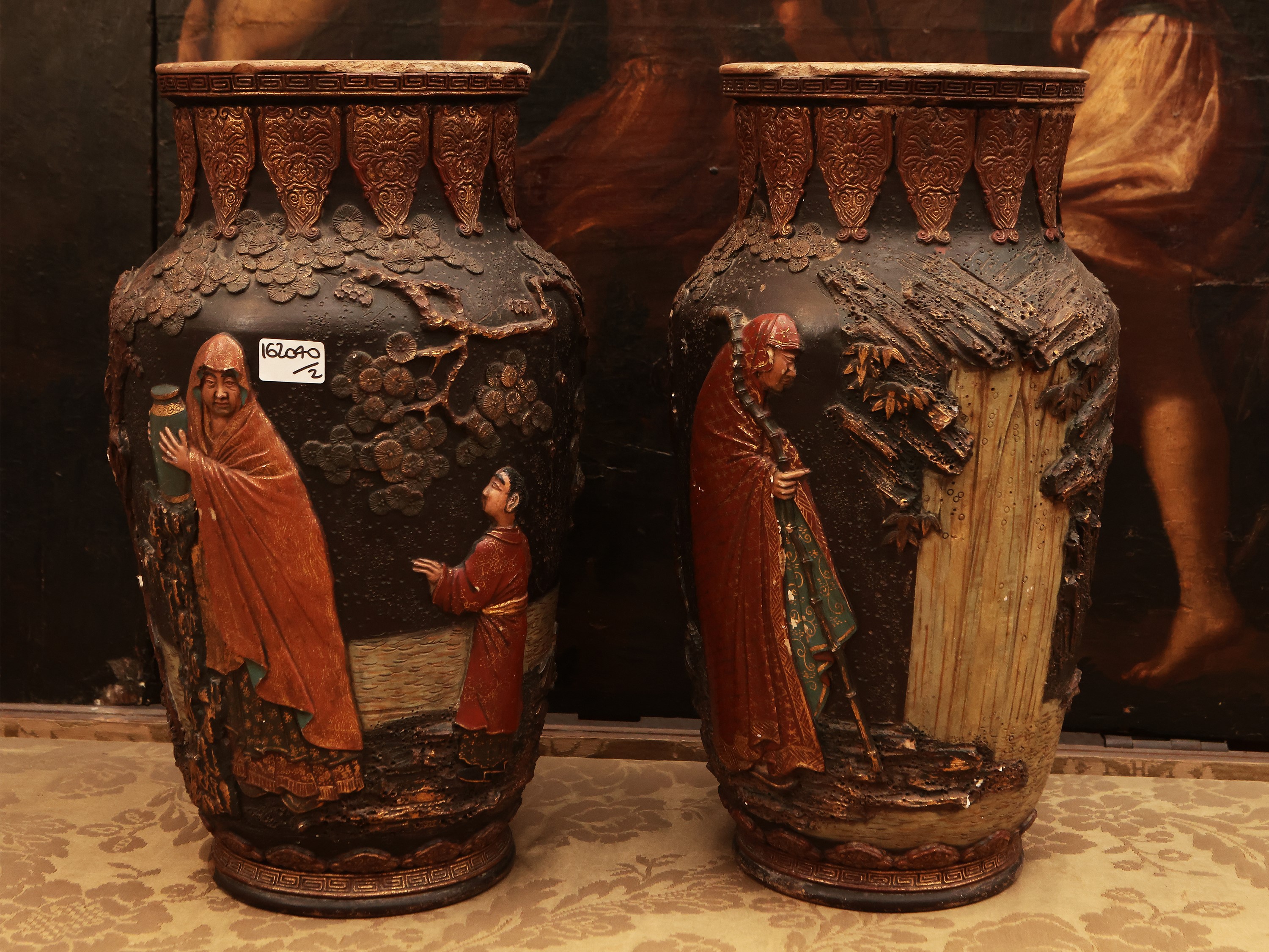 Coppia di Vasi in Terracotta Smaltata