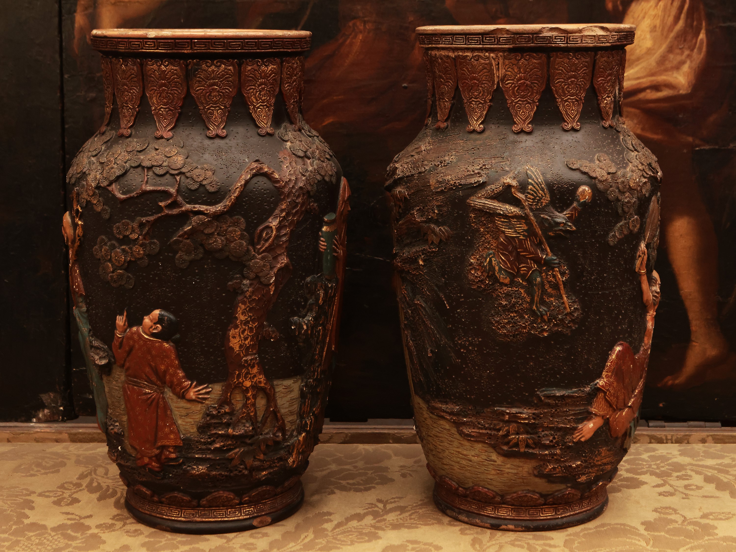 Coppia di Vasi in Terracotta Smaltata