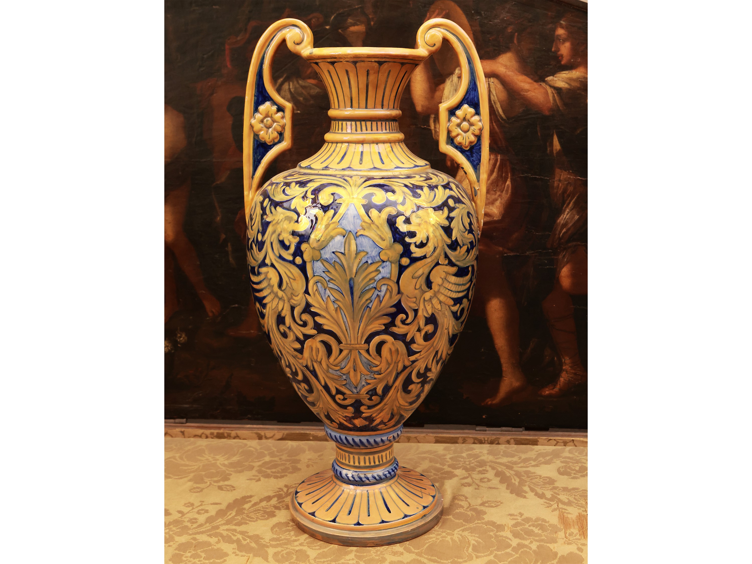 Vaso Ad Anfora in Terracotta Smaltata a Lustro, Gualdo Tadino