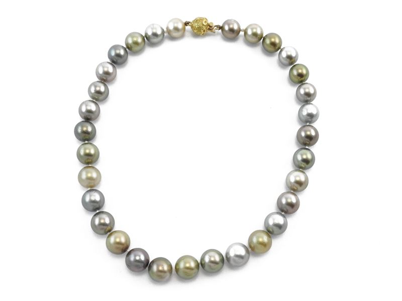 Torrini, Collana di Perle South Sea e Tahiti Fermezza in Oro Giallo