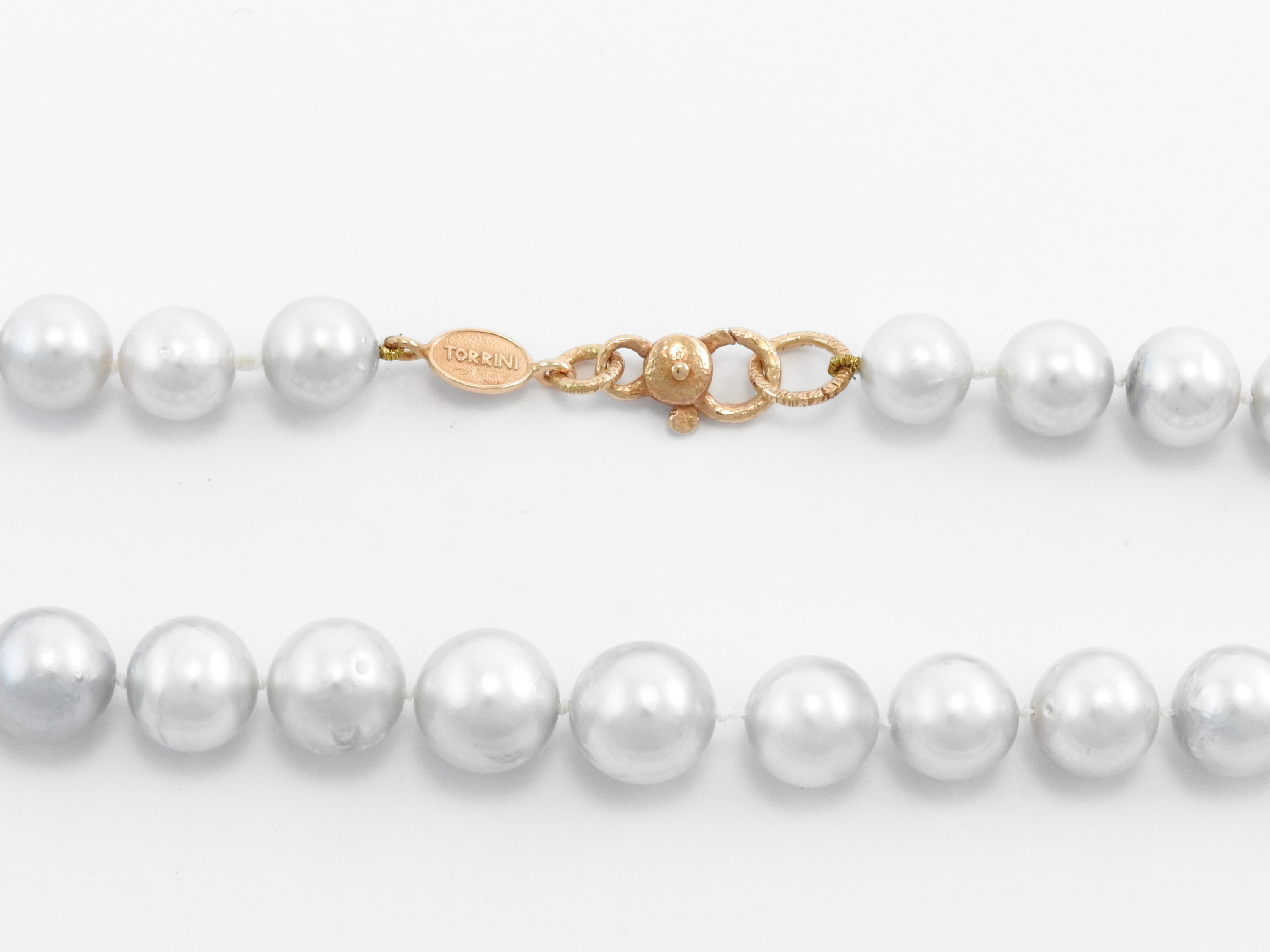 Torrini, Collana di Perle South Sea Bianche e Silver con Fermezza in Oro Rosa