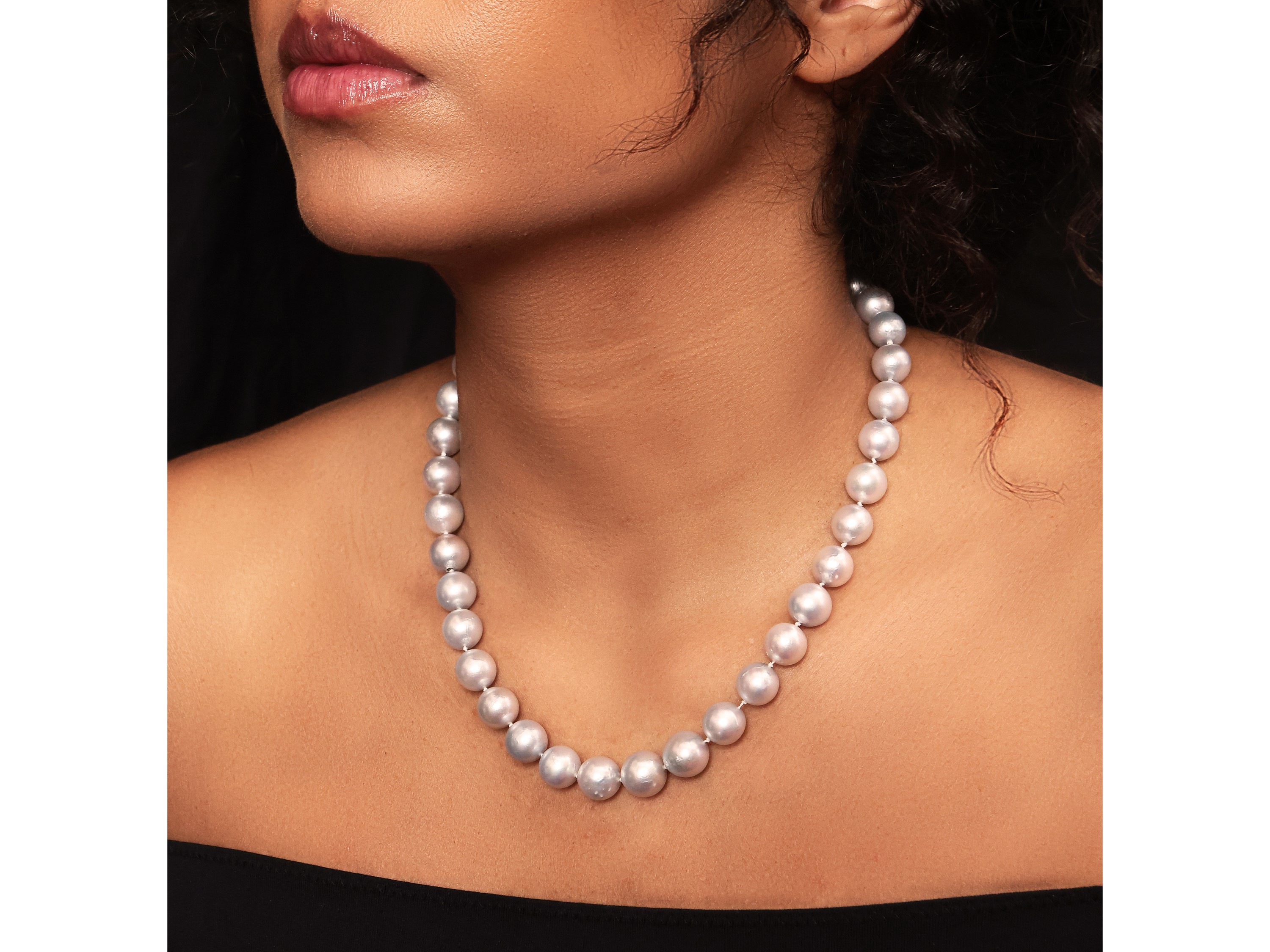 Torrini, Collana di Perle South Sea Bianche e Silver con Fermezza in Oro Rosa