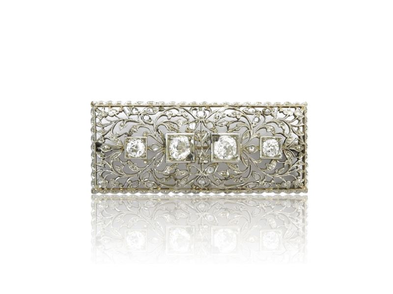 Spilla in Oro Bianco con Diamanti