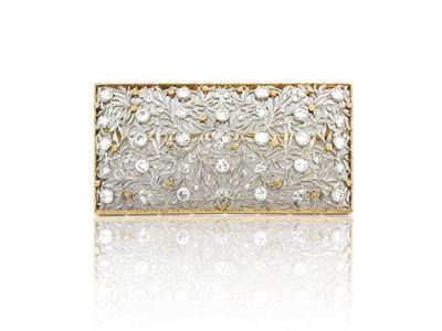 Grande Spilla in Oro Giallo e Bianco con Diamanti