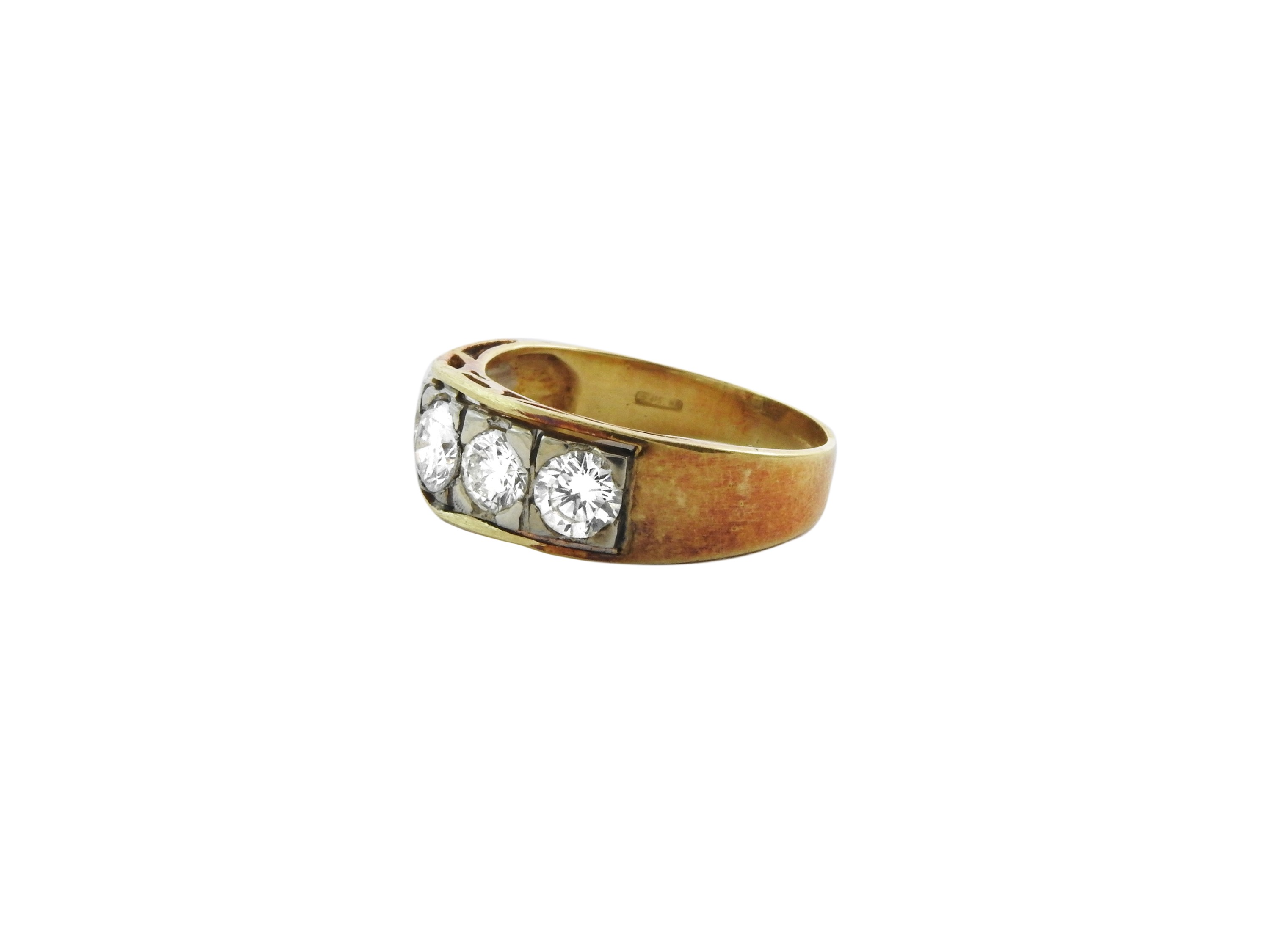 Anello Riviera in Oro Giallo con Diamanti
