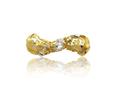 Spilla in Oro Giallo e Bianco con Diamanti