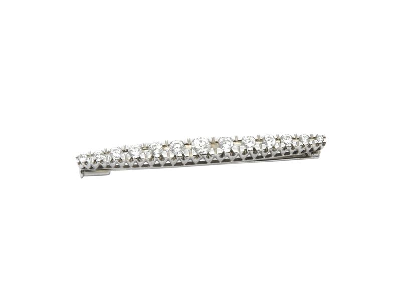 Spilla Barretta in Oro Bianco con Diamanti