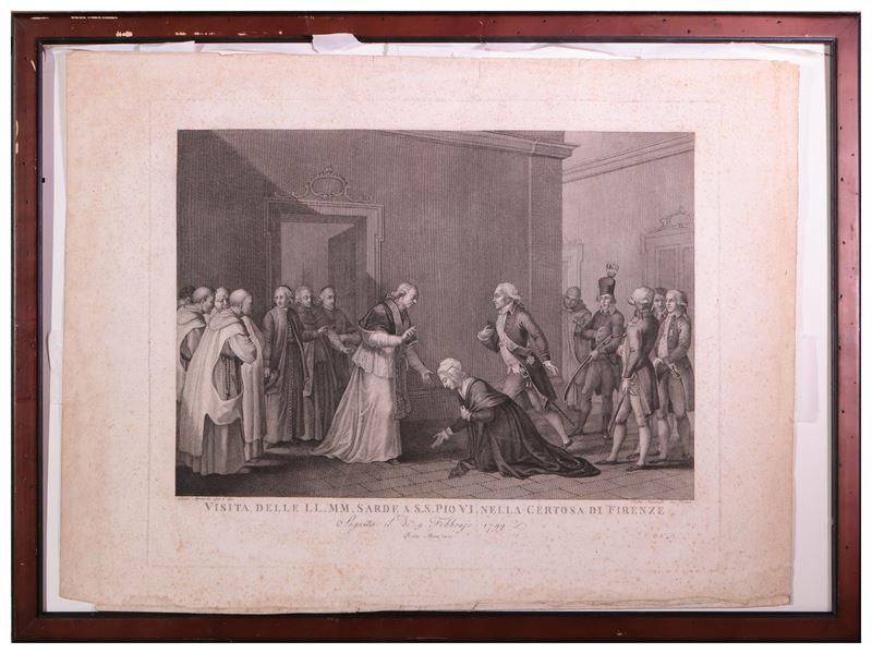 Visita delle LL. MM. Sarde a S.S. Pio VI nella Certosa di Firenze, 1805