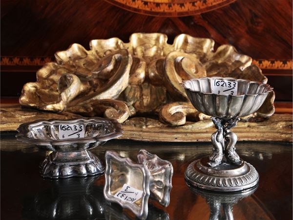 Tre saliere in argento