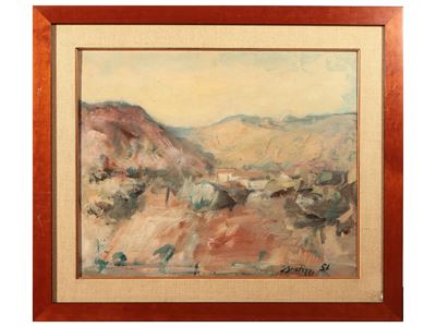 Paesaggio Val di Nievole, olio su tela, 1951